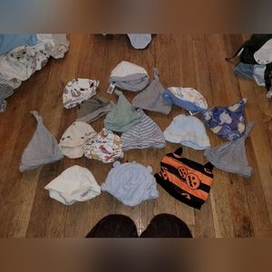 Infant baby hats lot bundle